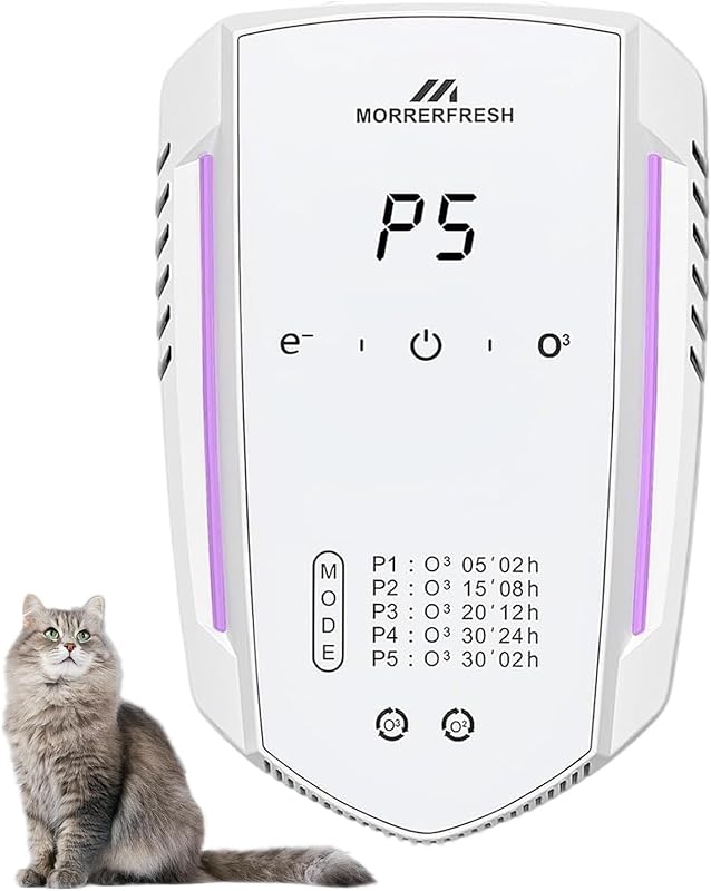 5 Mode Ozone Air Purifier Plug-in Cat Litter & Pet Odor Eliminator for