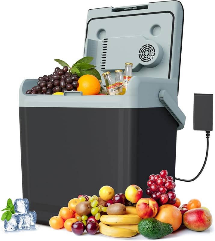 SUNVIVI 25QT Portable Electric Cooler & Warmer, 12V Thermoelectric Car