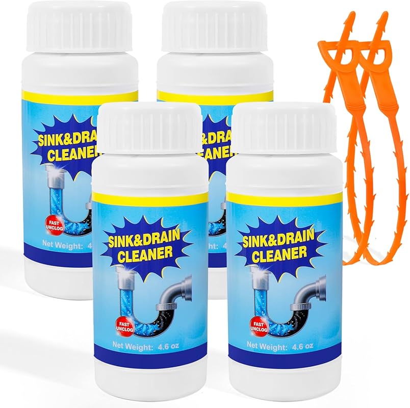 Sink & Drain Cleaner Powder: Clog Remover for Kitchen, Bathroom Sinks,