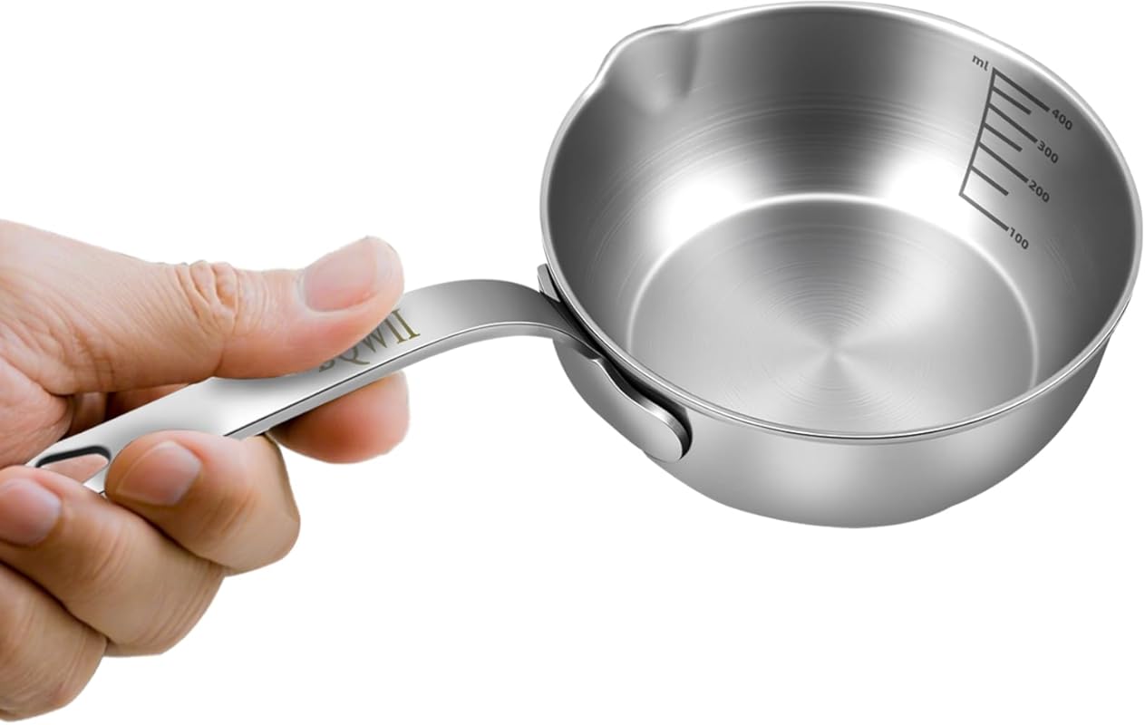 18/10 Stainless Steel Butter Warmer, 13.5 fl oz (400ml), for Milk, Sau