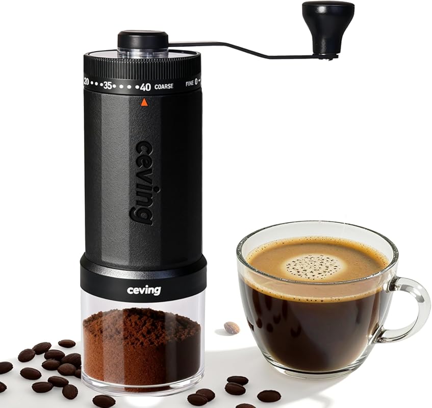 Portable Manual Coffee Grinder: 60g Capacity, 40 Adjustable Settings,