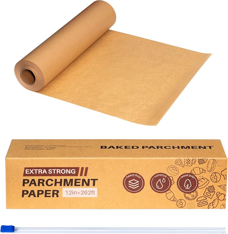 Unbleached Parchment Paper Roll, 12" x 262ft, Non-Stick Food Grade Bak