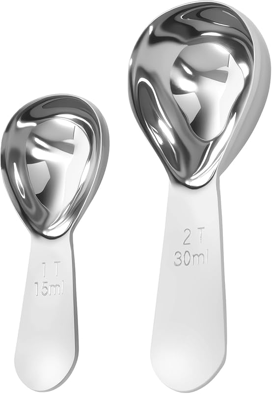 ES NATAURA Premium 18/8 Stainless Steel Short Handle Coffee Scoop Set,
