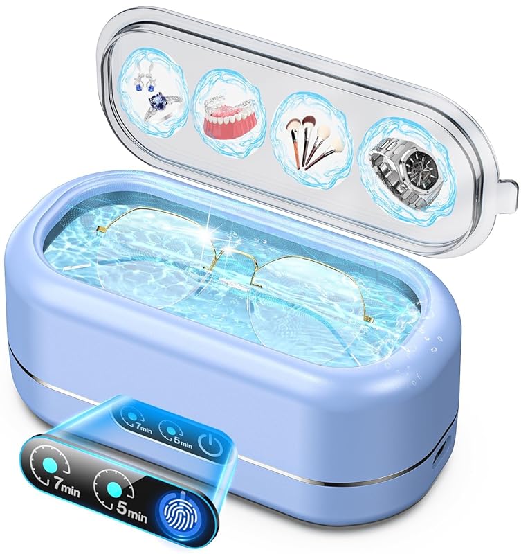 Professional 50KHz Ultrasonic Jewelry Cleaner, Digital Timer for Eyegl