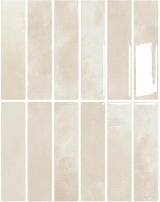 Beige Peel & Stick Backsplash 3D Wall Tiles: Self-Adhesive, Waterproof