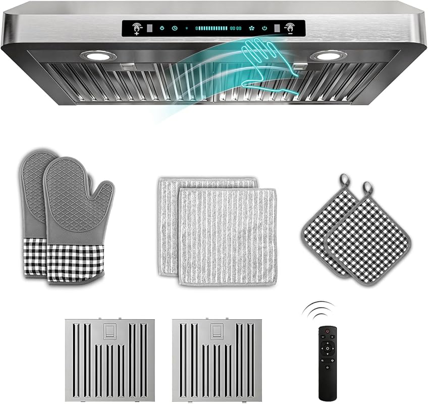 30-inch Stainless Steel Under Cabinet Range Hood, 900 CFM, Gesture Con