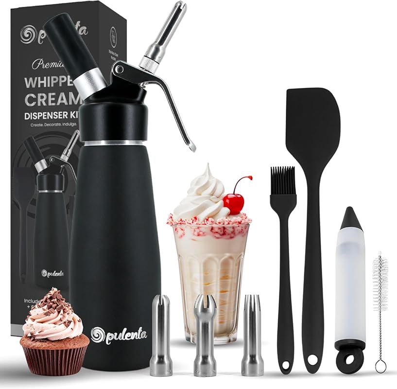Premium Leak-Proof Whipped Cream Dispenser, 500ml with 3 Stainless Noz