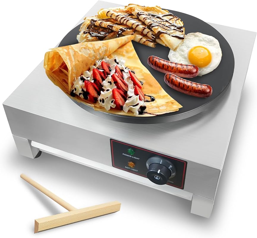 XXUNYNUIN 16-Inch Commercial Electric Crepe Maker, 1700W Nonstick Flat