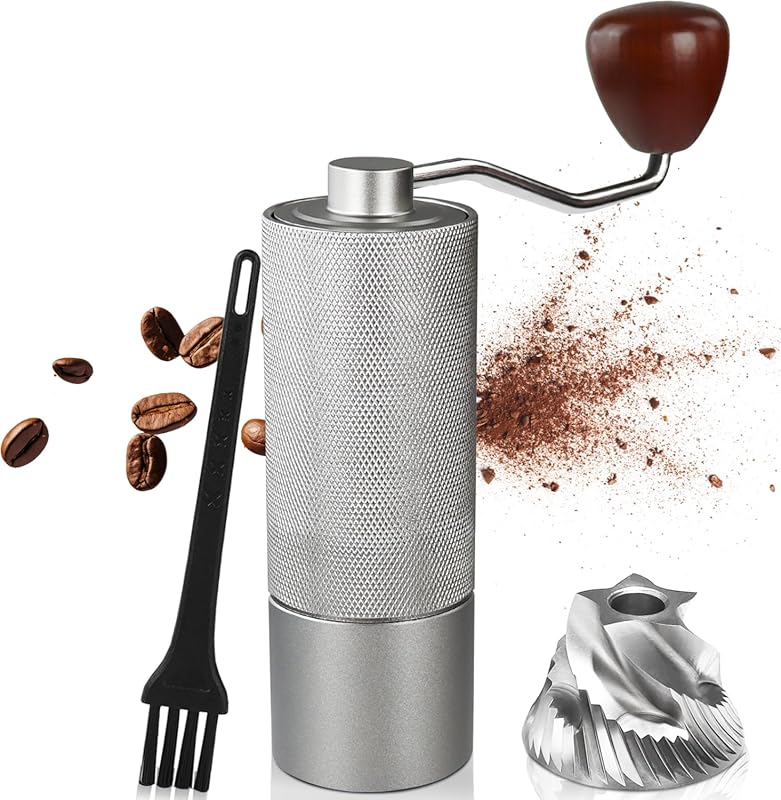 Portable Manual Coffee Grinder with 25 Settings, Non-Detachable Stainl