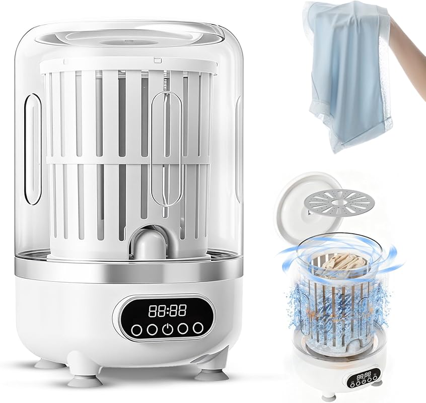 Portable Mini Washing Machine 3L Capacity, 3-in-1 Washer Dryer for Und