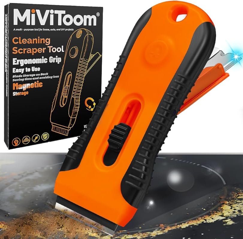 Multi-Surface Non-Scratch Hob & Oven Cleaner Tool with Storage Box and