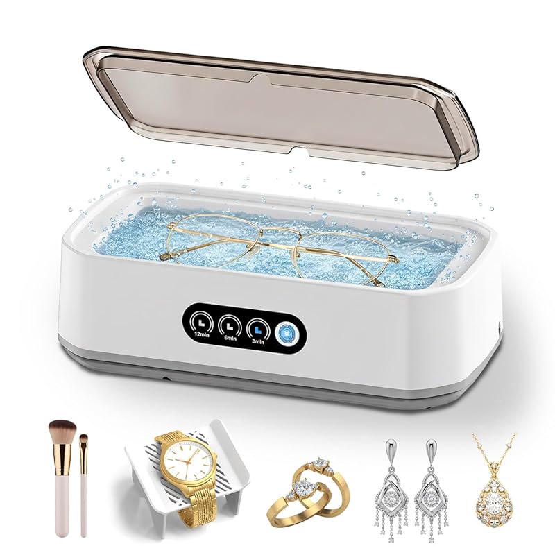 Professional 49KHz Ultrasonic Jewelry Cleaner for Glasses, Rings, Dent