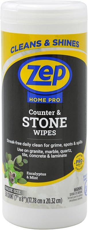 Zep Home Pro Counter & Stone Wipes (50 Count): R59212 Streak-Free Dail