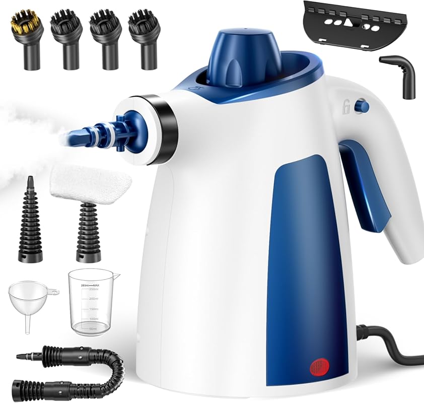 Pressurized Handheld Multi-Surface Steam Cleaner with 12 Accessories &