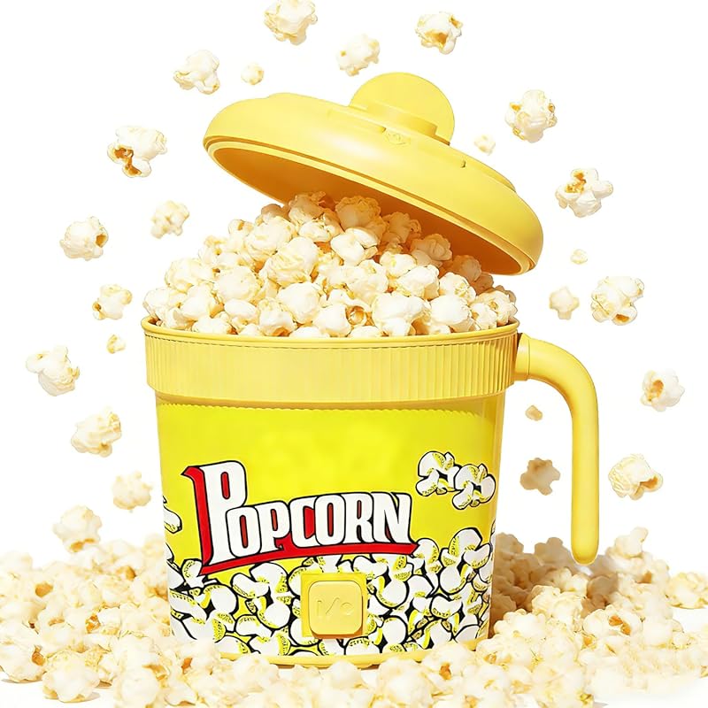 Aottop Electric Hot Oil Popcorn Machine - 1L Stirring Popper, 5-Minute