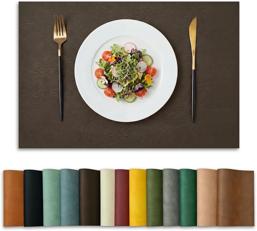 Artoid Mode Faux Leather Placemats Set of 6