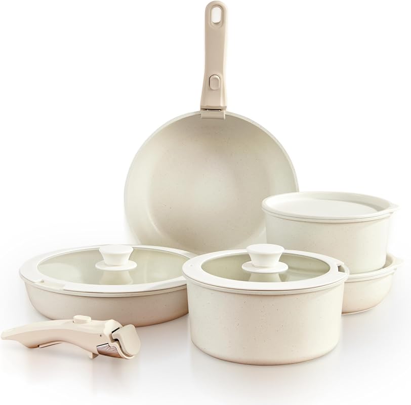 GOURMETIFIC 11-Piece Ceramic Nonstick Cookware Set - Induction & Oven 