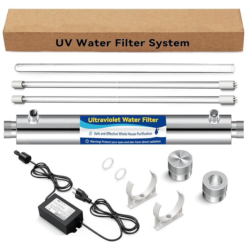 Whole House UV Water Filter Purifier System, 12GPM 120V, 3/4