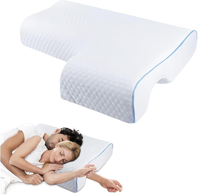 Ergonomic Memory Foam Cuddle Pillow for Couples & Side Sleepers, Left 