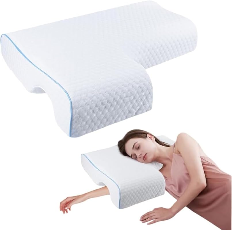 Ergonomic Memory Foam Cuddle Pillow for Couples & Side Sleepers, Right