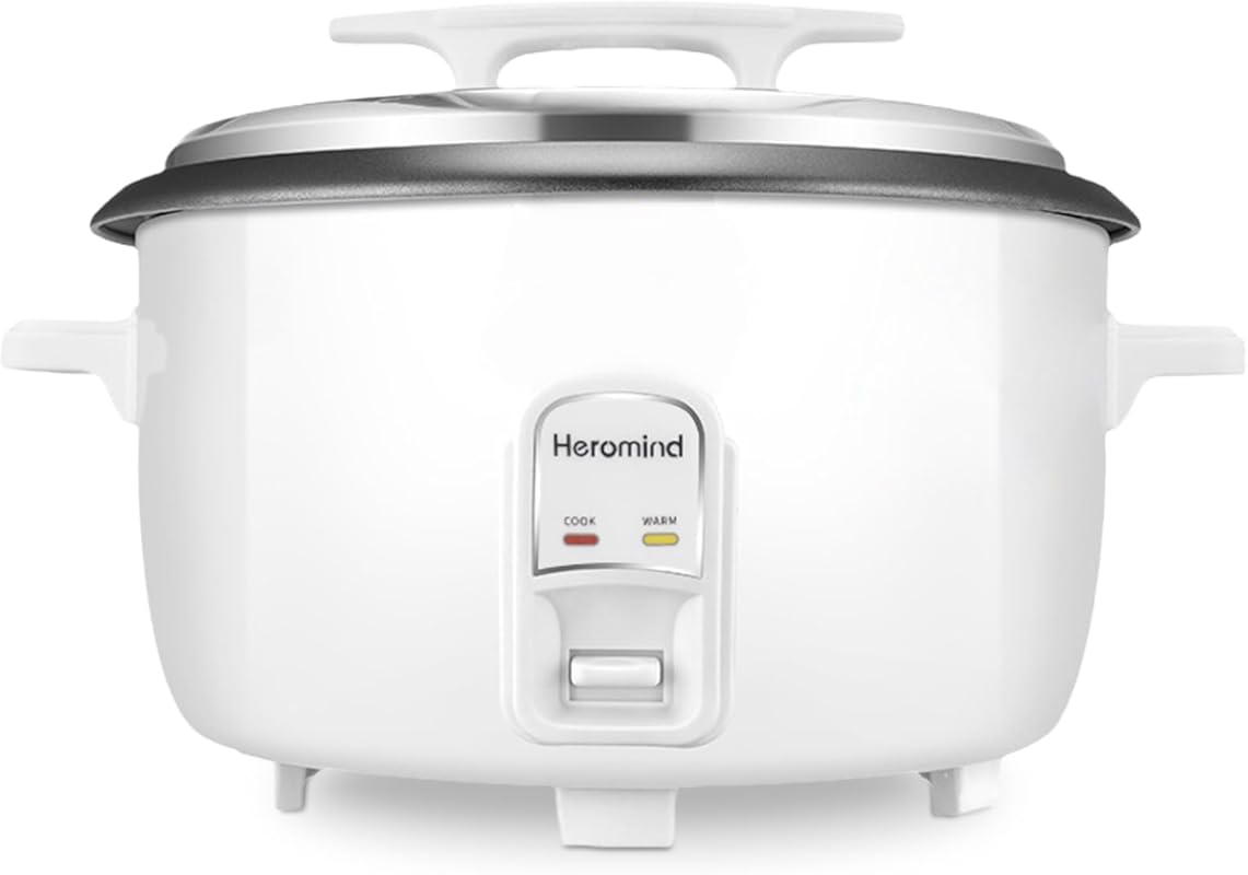 Commercial 90-Cup Rice Cooker, 18L, Nonstick Pot, Fast Cooking, Auto K