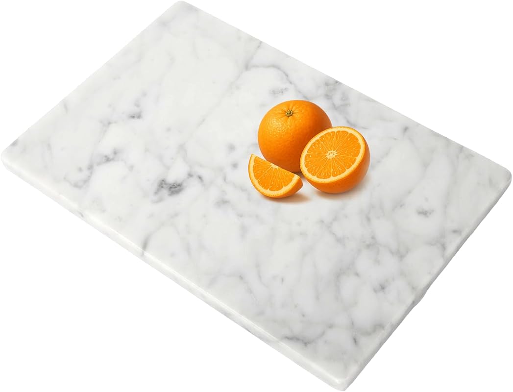 Handcrafted White Marble Cutting Board 12x8 Inch – Rectangular Serving