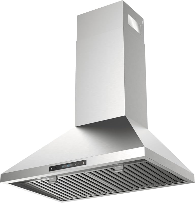30 Inch Wall Mounted Range Hood, 1000 CFM, Powerful DC Motor, 6 Speeds