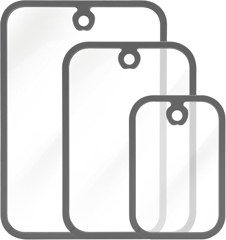 PTYTIFY 3-Piece Tempered Glass Cutting Boards, Dishwasher Safe, Heat &