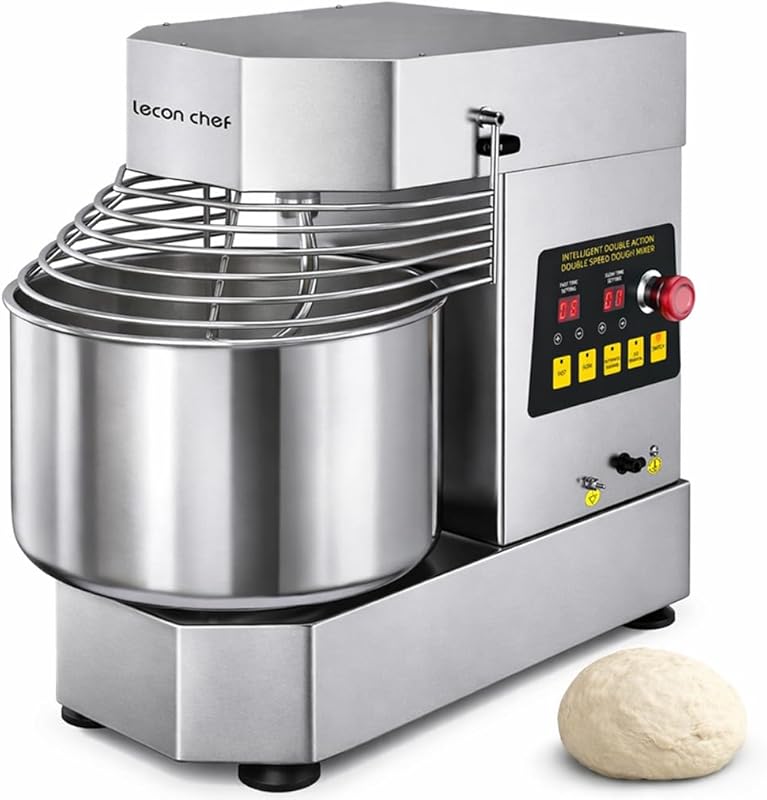 10.5Qt Commercial Spiral Dough Mixer 750W, Electric Dual Rotating with