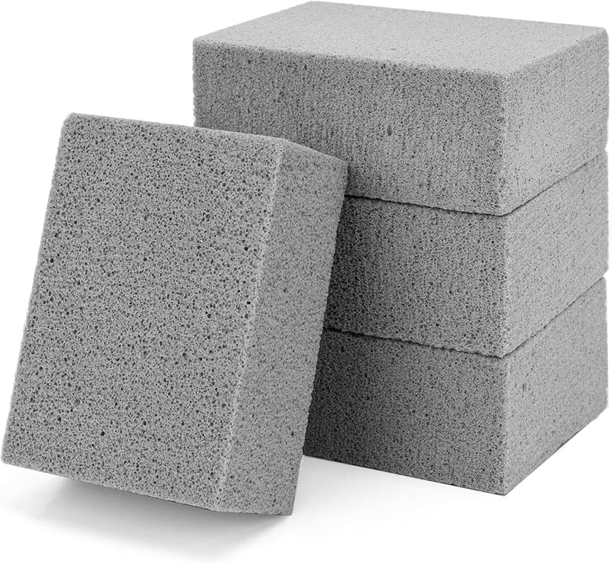 4 Pack Pumice Stone Grill Cleaning Bricks - Commercial Grade Cleaner f
