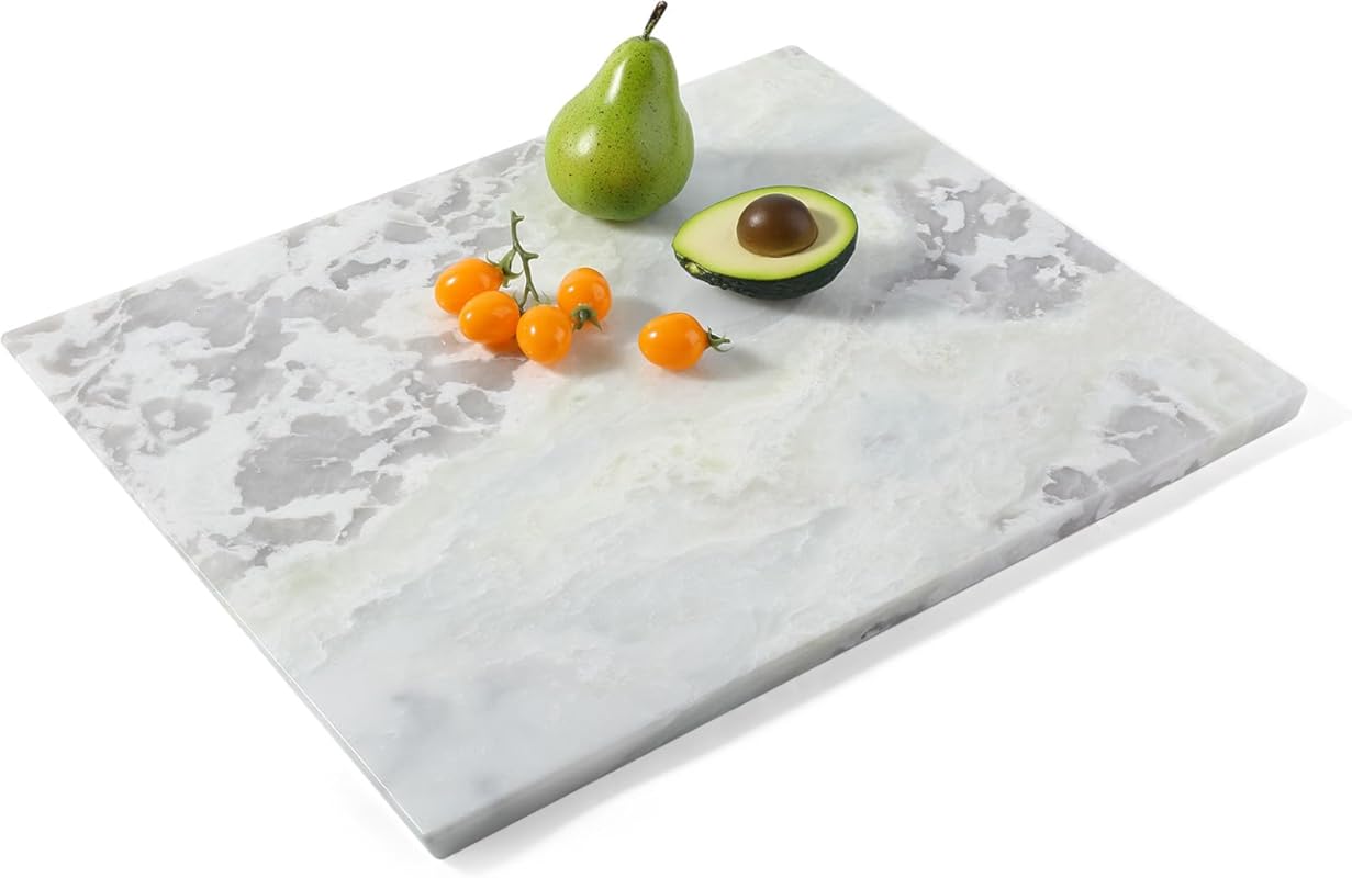 Koville Large Marble Cutting Board 20x16 Inch – Natural Stone Serving 