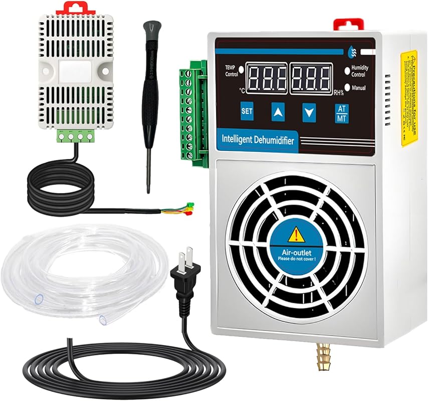 Smart Grow Tent Dehumidifier Kit with Temp/Humidity Control, Auto Shut