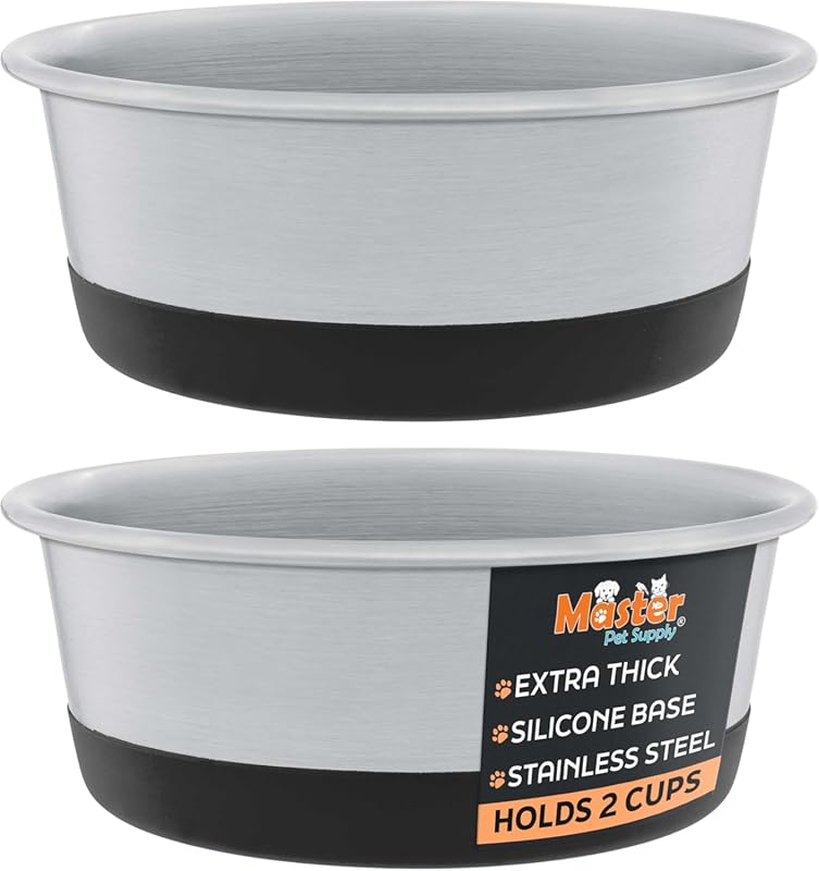 Master Pet Supply 2-Pack Stainless Steel Dog Bowls
