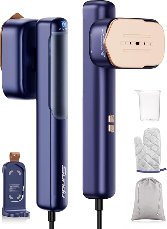 Portable Dual Voltage Travel Steamer for Clothes, 2-in-1 Mini Handheld