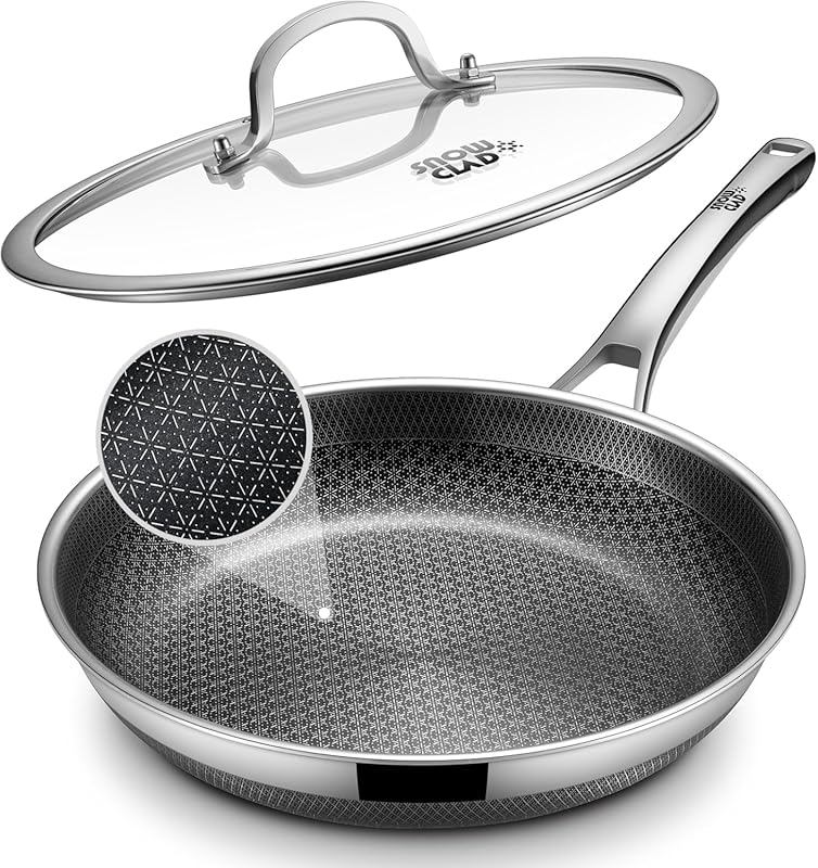 Hybrid Non Stick 12-Inch Pan with Lid, Stainless Steel, Induction, Ove