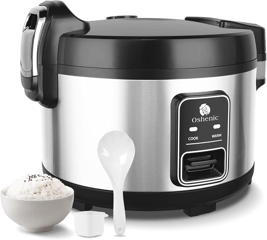 Commercial 60-Cup Rice Cooker & Warmer, 13L, Auto Keep Warm, Non-Stick