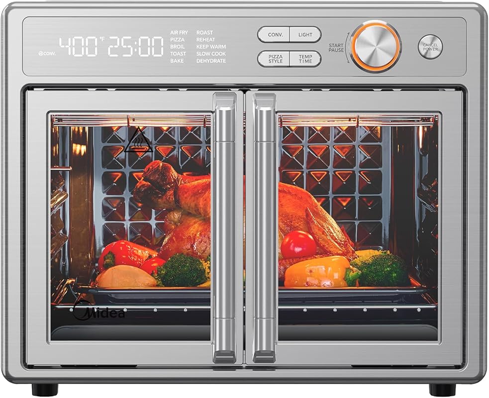 Midea Flexify Pro French Door Air Fryer Toaster Oven, 26.4 QT, 10+4 Fu