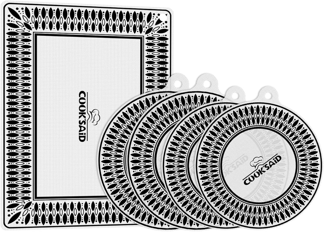 Cook's Aid 5 PCS Magnetic Silicone Induction Cooktop Protector Mats, 2