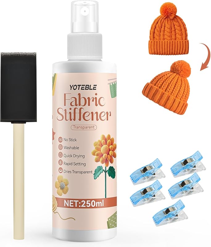 Stiffen Quick Fabric Stiffener Spray 250ml: Fast Drying, No Flaking fo