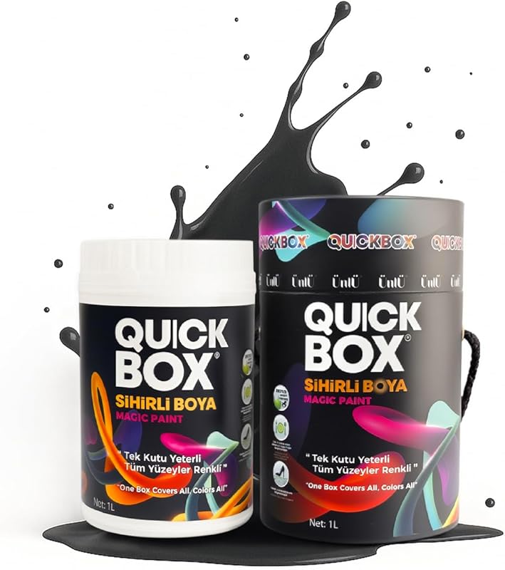 QUICKBOX® All-In-One Paint, Charcoal Gray, 1 Liter, Durable Cabinet & 