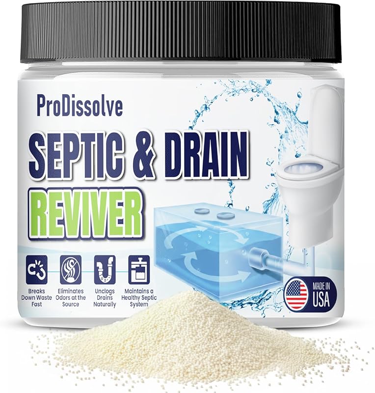 Powerful Septic Tank Treatment 2LB Jar, Digests Clogs, Odor, Sludge & 