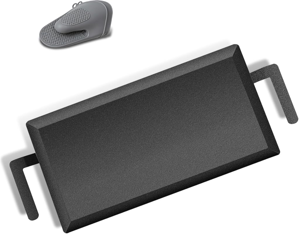 Universal Large Carbon Steel Double Burner Griddle, Pre-seasoned Nitri