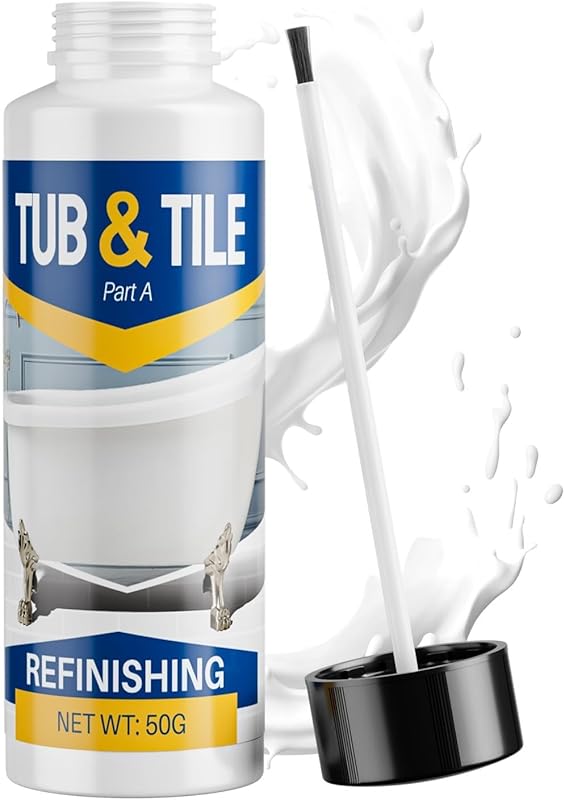 High-Gloss White Tub & Tile Touch Up Paint (1.8oz) for Quick-Dry Batht