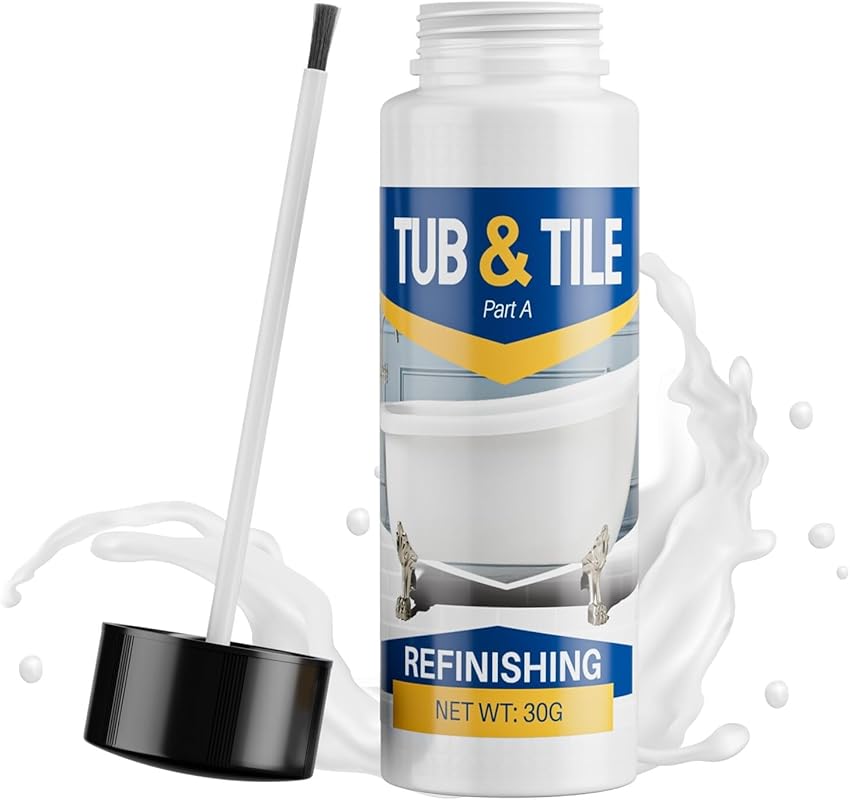 High-Gloss White Tub & Tile Touch Up Paint (1.05oz) for Quick-Dry Bath