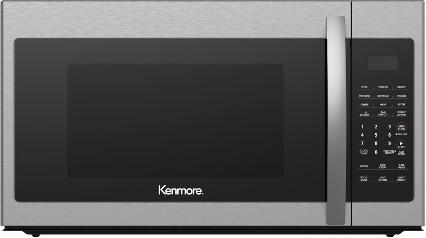 Kenmore KMOMJB17S2B-10 Over-The-Range Microwave, 1.7 Cu.Ft., 1000W, En