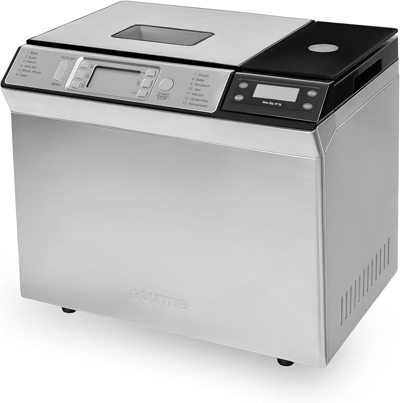 Gourmia Bread Maker with 2LB Capacity, 13 Presets, Automatic Ingredien