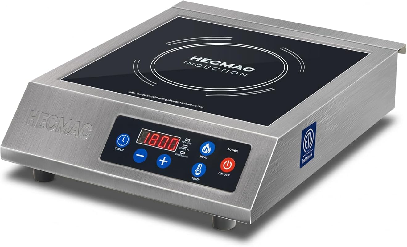 HECMAC Commercial Induction Cooktop, ETL Certified 1800W Stainless Ste