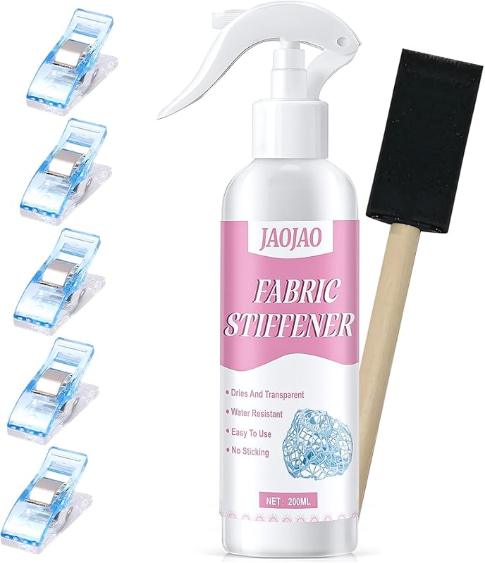 JAOJAO Stiffen Quick Fabric Spray 200ml: Quick Drying Stiffener for Ha