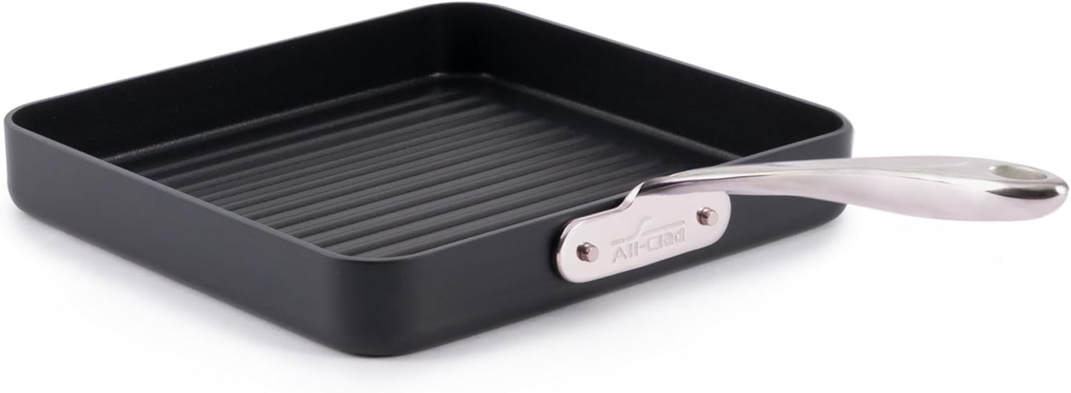 All-Clad HA1 Expert Hard Anodized Nonstick Square Grill Pan, 11x11 Inc