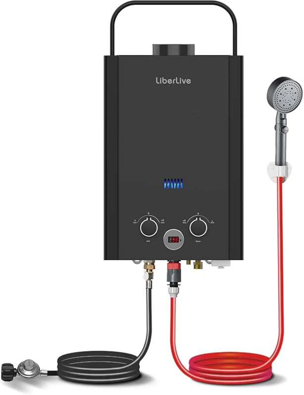 Portable Outdoor Propane Tankless Water Heater, 1.58 GPM, 41,000 BTU, 